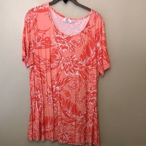 Kim Rogers Coral Floral Blouse